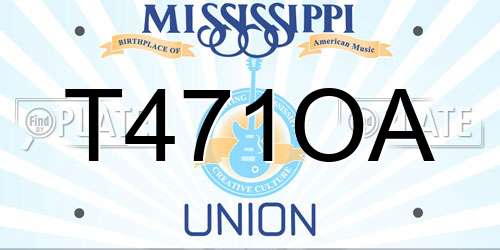 T471OA Mississippi License Plate