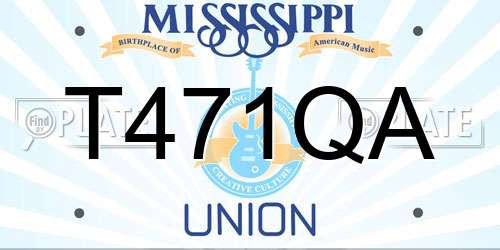 T471QA Mississippi License Plate