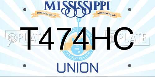 T474HC Mississippi License Plate