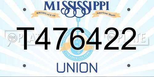 T476422 Mississippi License Plate