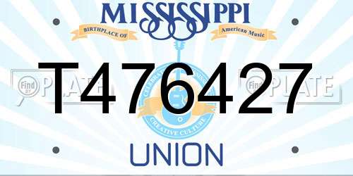 T476427 Mississippi License Plate
