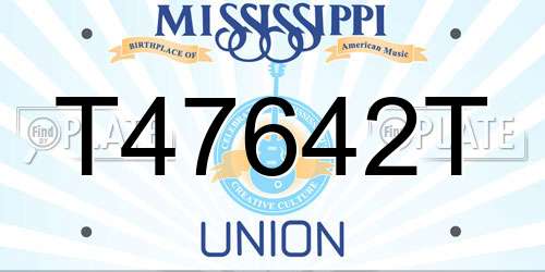 T47642T Mississippi License Plate