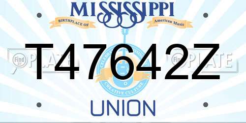 T47642Z Mississippi License Plate
