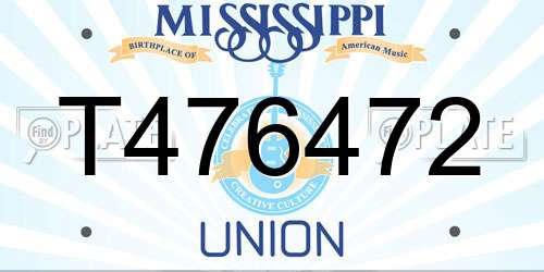 T476472 Mississippi License Plate