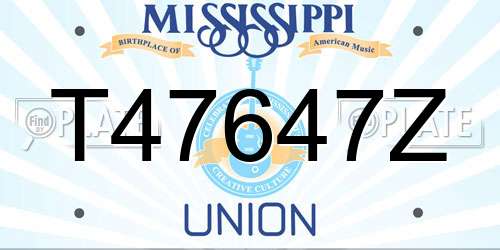 T47647Z Mississippi License Plate