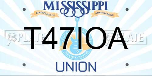 T47IOA Mississippi License Plate