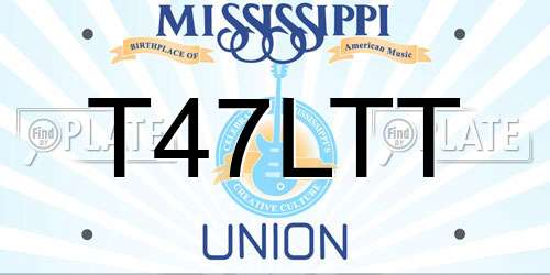 T47LTT Mississippi License Plate