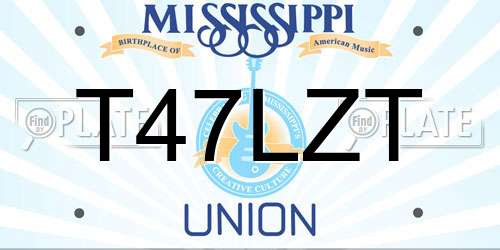 T47LZT Mississippi License Plate