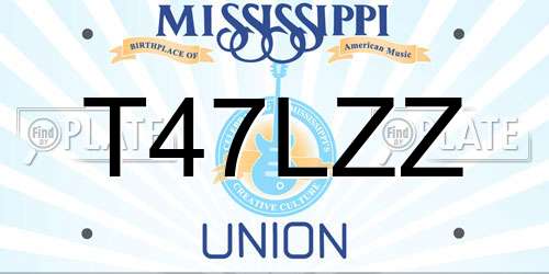 T47LZZ Mississippi License Plate