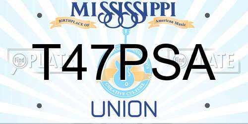 T47PSA Mississippi License Plate