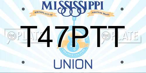T47PTT Mississippi License Plate