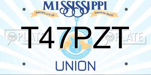 T47PZT Mississippi License Plate