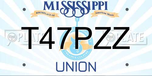 T47PZZ Mississippi License Plate