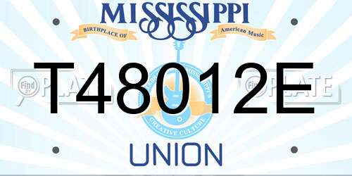 T48012E Mississippi License Plate