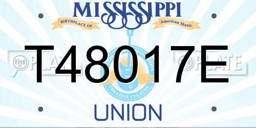 T48017E Mississippi License Plate