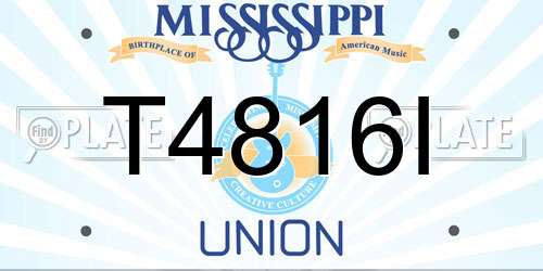 T4816I Mississippi License Plate