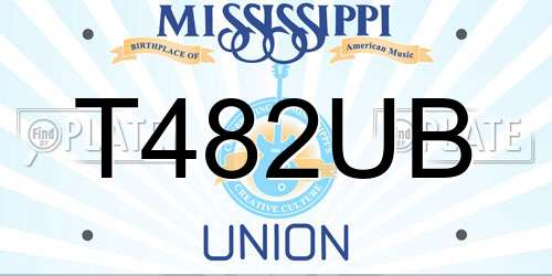 T482UB Mississippi License Plate
