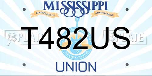 T482US Mississippi License Plate