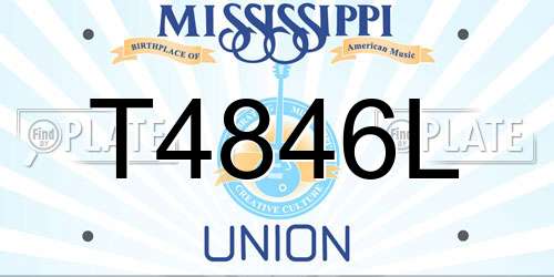 T4846L Mississippi License Plate