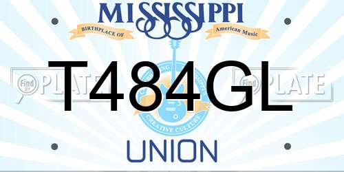 T484GL Mississippi License Plate