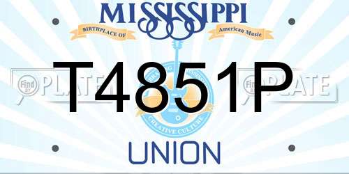 T4851P Mississippi License Plate