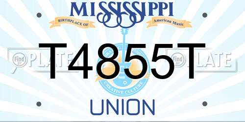 T4855T Mississippi License Plate
