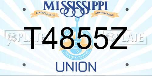 T4855Z Mississippi License Plate