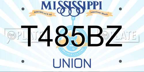 T485BZ Mississippi License Plate