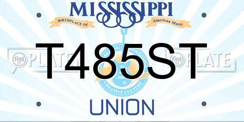 T485ST Mississippi License Plate