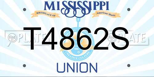 T4862S Mississippi License Plate