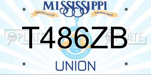 T486ZB Mississippi License Plate