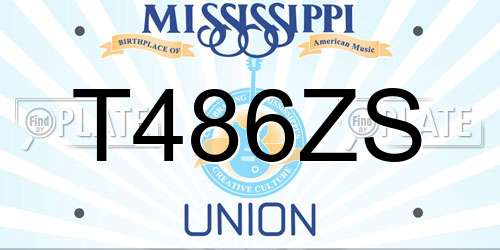 T486ZS Mississippi License Plate