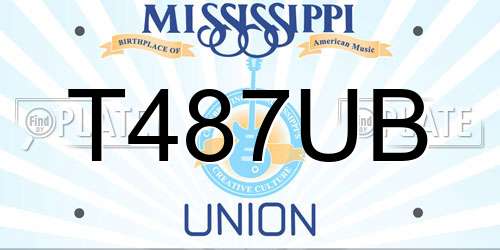 T487UB Mississippi License Plate