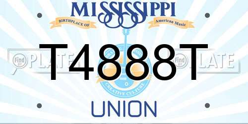 T4888T Mississippi License Plate