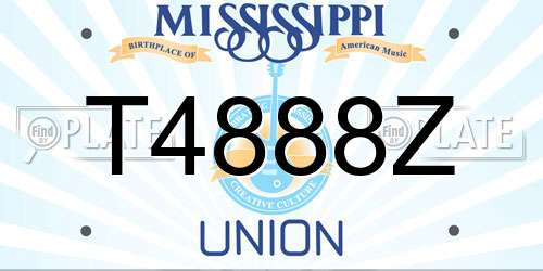 T4888Z Mississippi License Plate