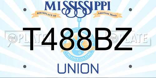 T488BZ Mississippi License Plate