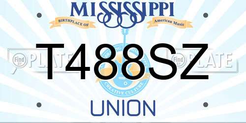 T488SZ Mississippi License Plate