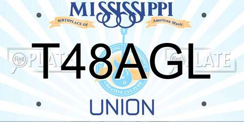 T48AGL Mississippi License Plate