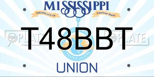 T48BBT Mississippi License Plate