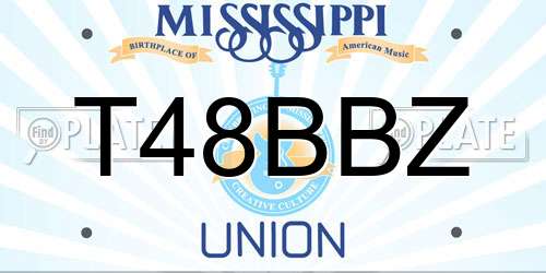 T48BBZ Mississippi License Plate