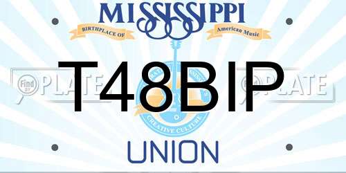 T48BIP Mississippi License Plate