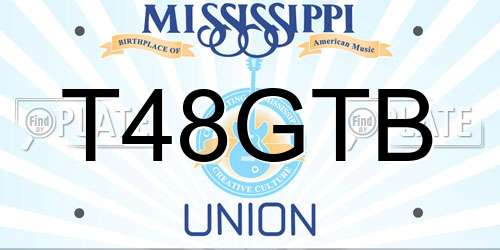 T48GTB Mississippi License Plate