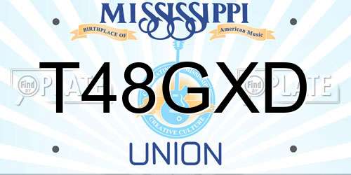 T48GXD Mississippi License Plate