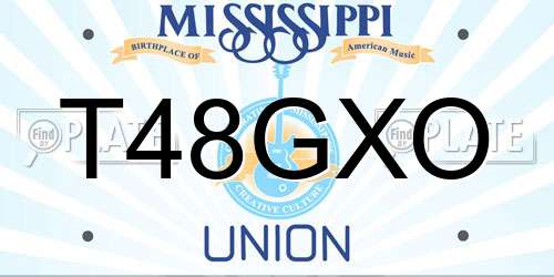 T48GXO Mississippi License Plate