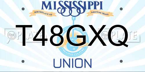 T48GXQ Mississippi License Plate