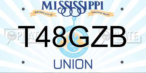 T48GZB Mississippi License Plate