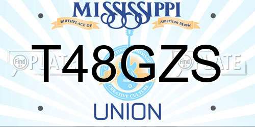 T48GZS Mississippi License Plate