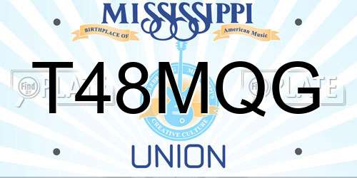 T48MQG Mississippi License Plate