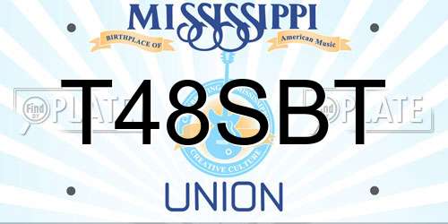 T48SBT Mississippi License Plate