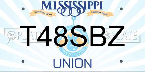 T48SBZ Mississippi License Plate